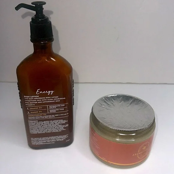 Aromatherapy energy orange & ginger body lotion & body scrub